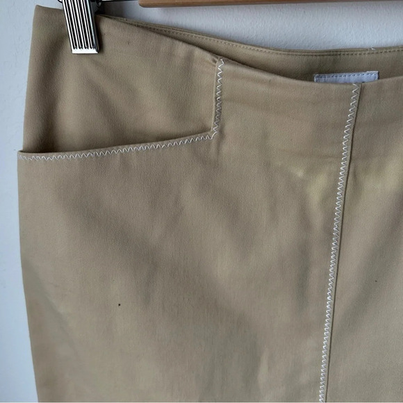 Vintage  Beige contrast stitch‎ skirt with pockets - Picture 6 of 7